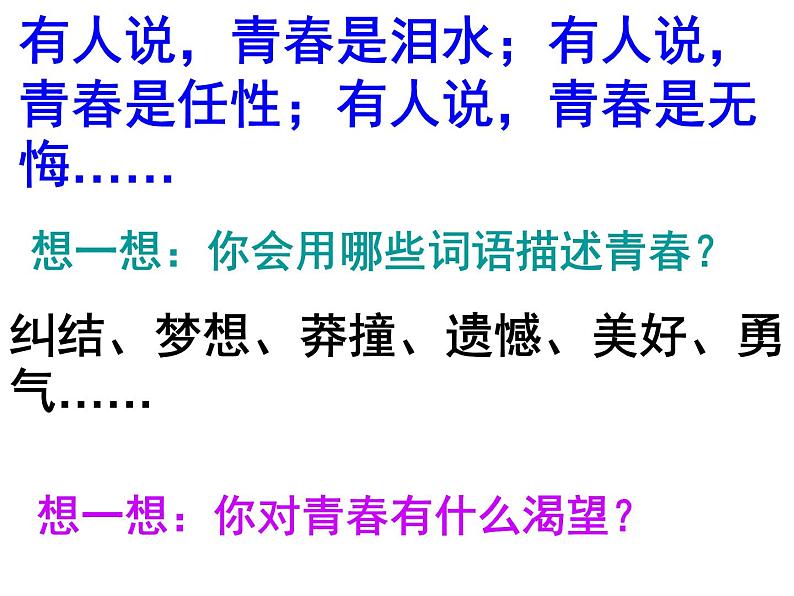 2020-2021学年人教版道德与法治七年级下册 3.1 青春飞扬 课件第4页