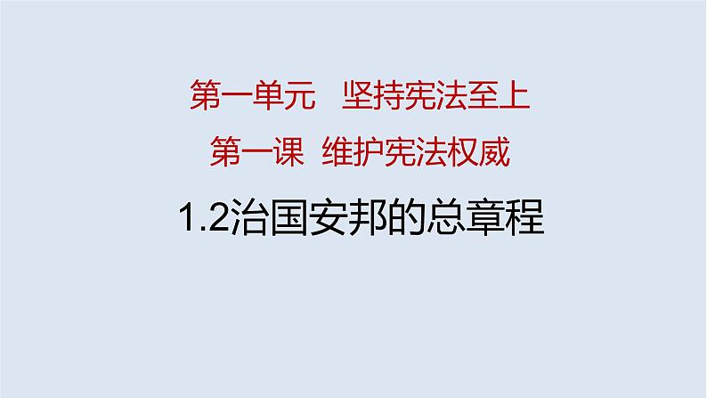 人教版版八年级下册道德与法治1.2治国安邦的总章程课件第1页