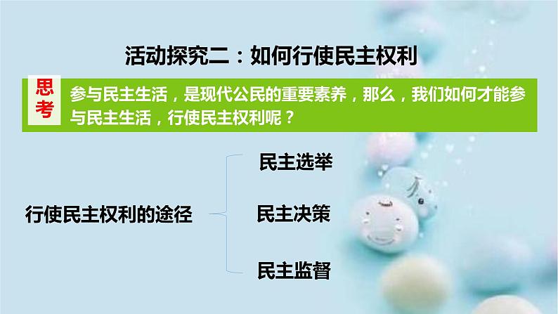 人教版九年级道德与法治上册 3.2 参与民主生活   课件第8页