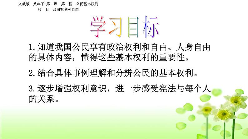 人教版道德与法治八年级下册3.1公民基本权利课件第3页