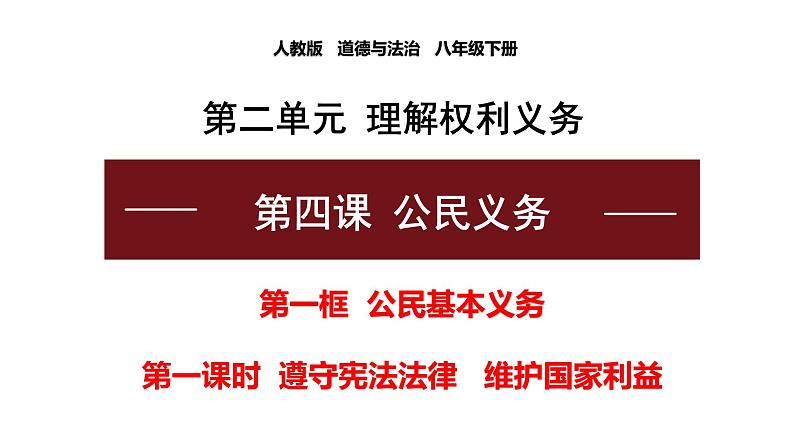 人教版道德与法治八年级下册4.1公民基本义务课件第1页