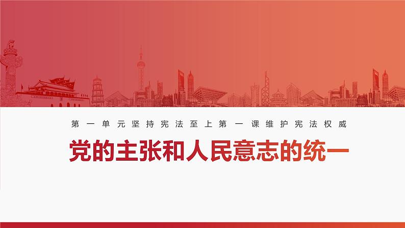 人教版道德与法治八年级下册1.1 党的主张和人民意志的统一课件第1页