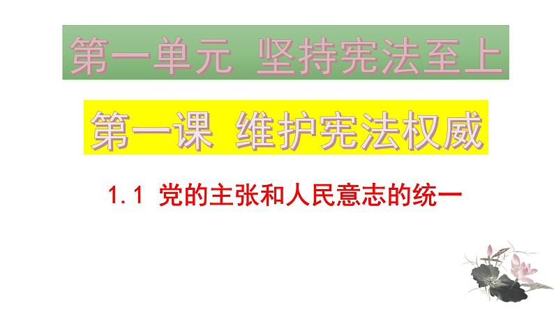 1.1 党的主张和人民意志的统一 课件02