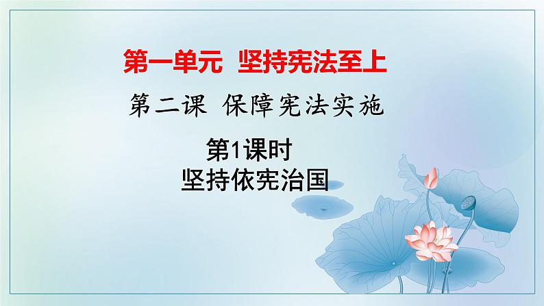 2020--2021学年人教版道德与法治八年级下册 2.1 坚持依宪治国 课件第1页