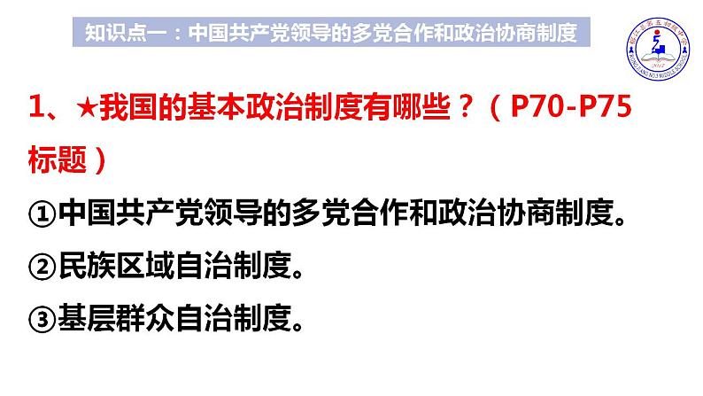 人教部编版八年级下册5.3基本政治制度课件03