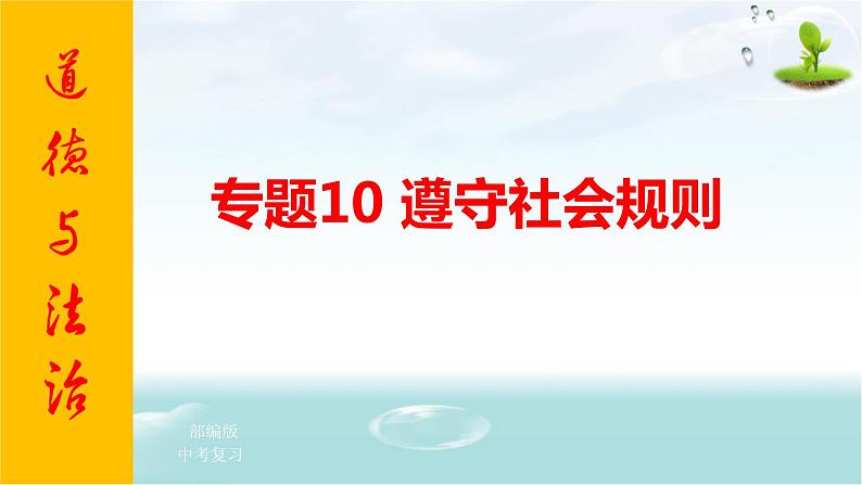 2021年中考九年级道德与法治专题10 遵守社会规则 复习课件01