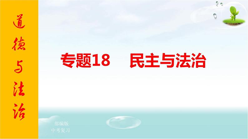 2021年中考九年级道德与法治专题18 民主与法治 复习课件01