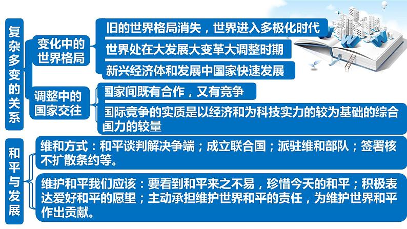 2021年中考九年级道德与法治专题21 我们共同的世界 复习课件08