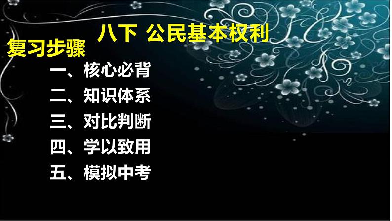 2021年中考道德与法治八年级下册第三课公民基本权利复习课件01