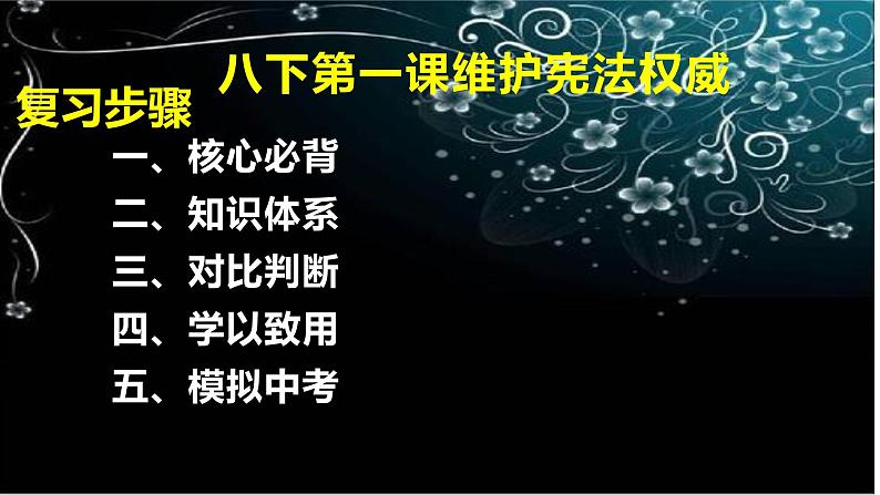 2021年中考道德与法治八年级下册第一课维护宪法权威复习课件第1页