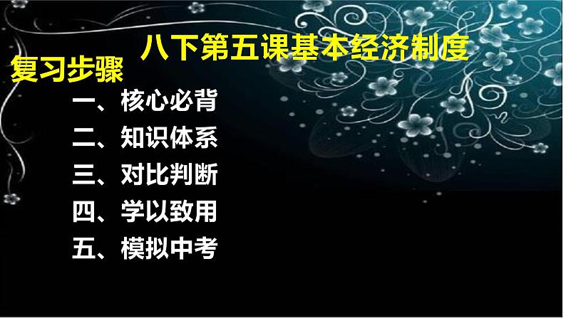 2021年中考道德与法治八年级下册 第五课 基本经济制度复习课件01