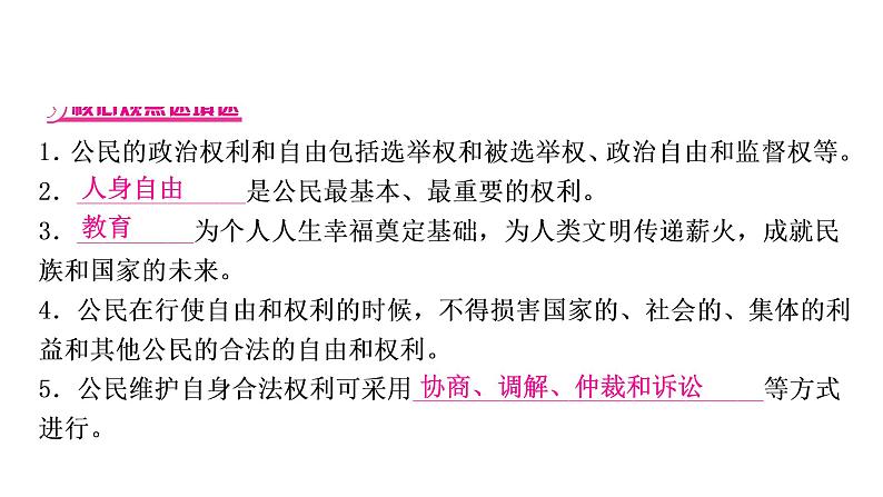 2021年四川中考道德与法治一轮考点梳理课件 八年级下册第二单元　理解权利义务课件08