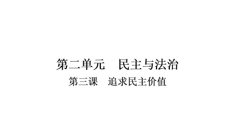 2021年四川中考道德与法治一轮考点梳理课件 九年级上册第二单元　民主与法治课件01