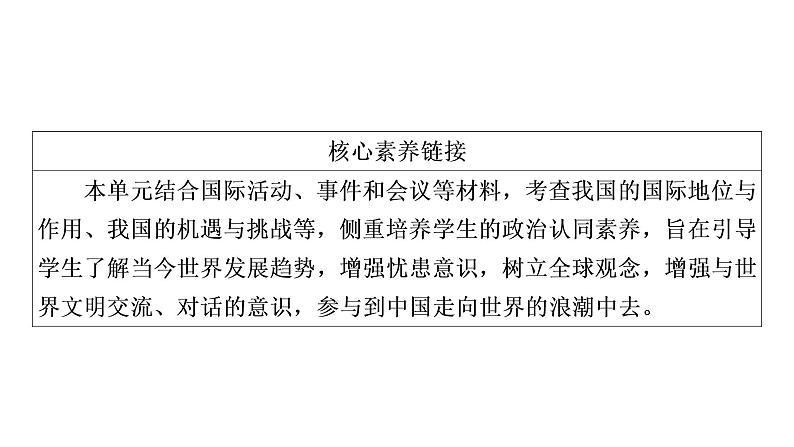 2021年中考四川省一轮道德与法治考点梳理课件九年级下册第二单元 世界舞台上的中国课件04