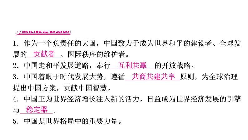 2021年中考四川省一轮道德与法治考点梳理课件九年级下册第二单元 世界舞台上的中国课件08