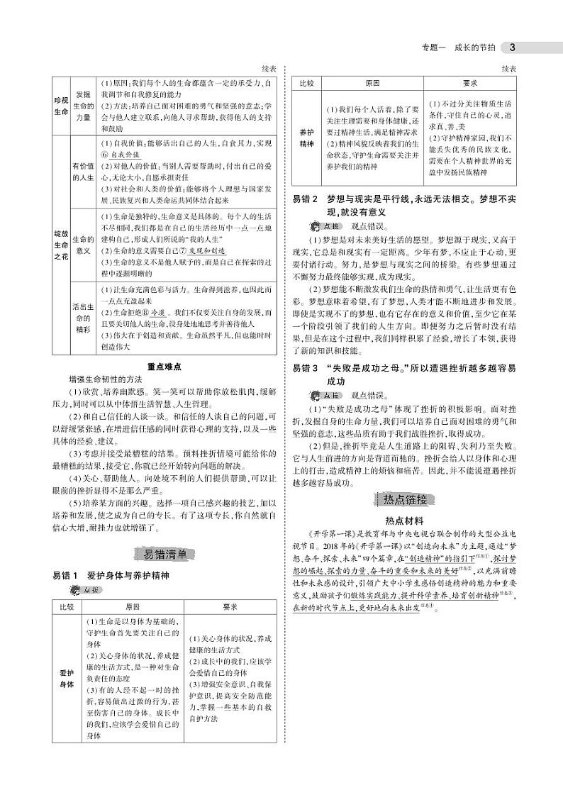 中考道德与法治总复习专题知识要点第3页