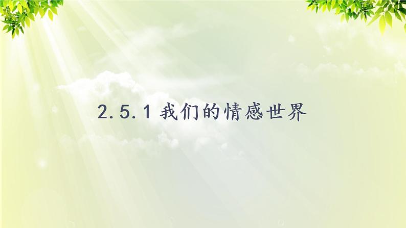 部编版七年级下册道法 2.5.1 我们的情感世界课件01