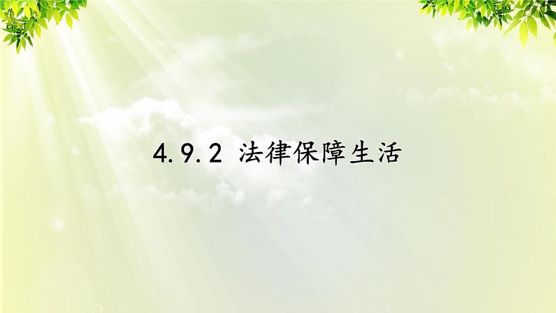 部编版七年级下册道法 4.9.2 法律保障生活课件01