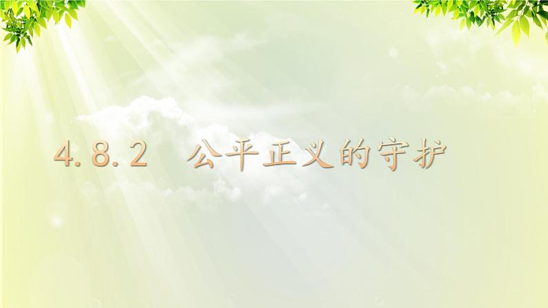 部编版八年级道法下册 4.8.2 公平正义的守护课件01