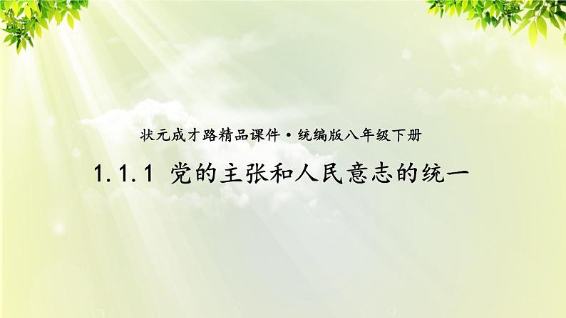 部编版八年级道法下册 1.1.1 党的主张和人民意志的统一课件06