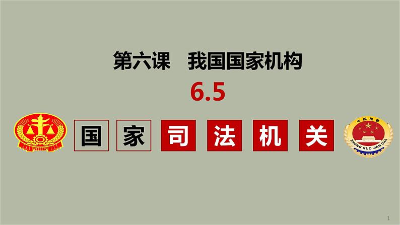 人教版八年级下册道德与法治6.5《国家司法机关》说课课件01