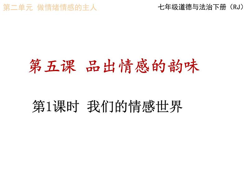 部编版 七下 5.1 我们的情感世界 课件01