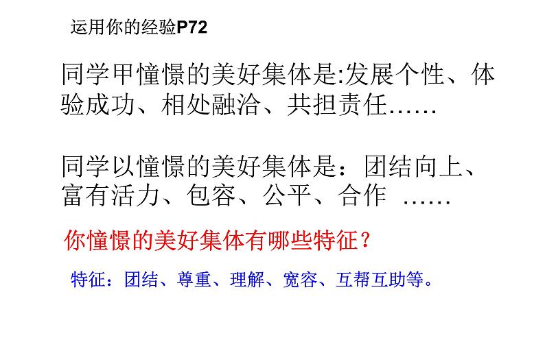 2020-2021学年人教版七年级道德与法治下册8.1   憧憬美好集体   课件（30张PPT）第3页