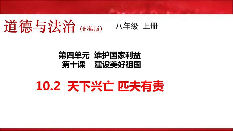 部编版八年级上册道德与法治10.2天下兴亡  匹夫有责课件第2页