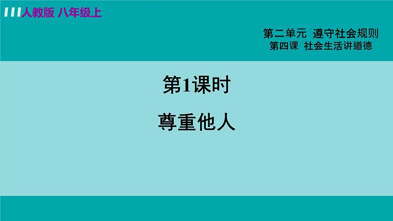 人教版八年级政治上册 第二单元 第四课 社会生活讲道德 4.1 尊重他人 课件02