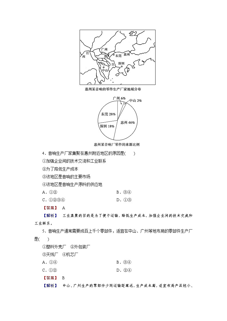 2016-2017学年高一地理人教版必修2练习：第4章 第2节 工业地域的形成 Word版含解析第2页