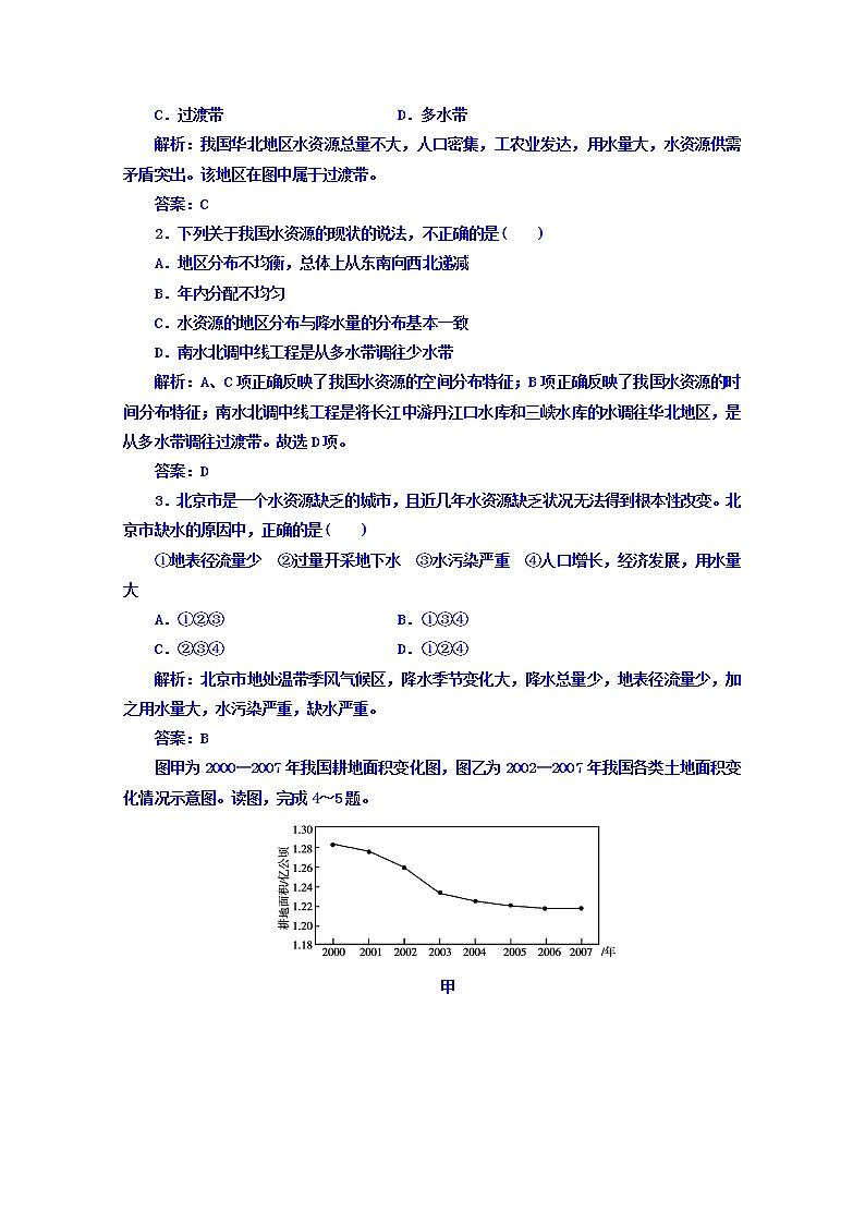 2016-2017学年人教版地理选修6习题 第三章　自然资源的利用与保护 第一节 人类面临的主要资源问题 Word版含答案第3页