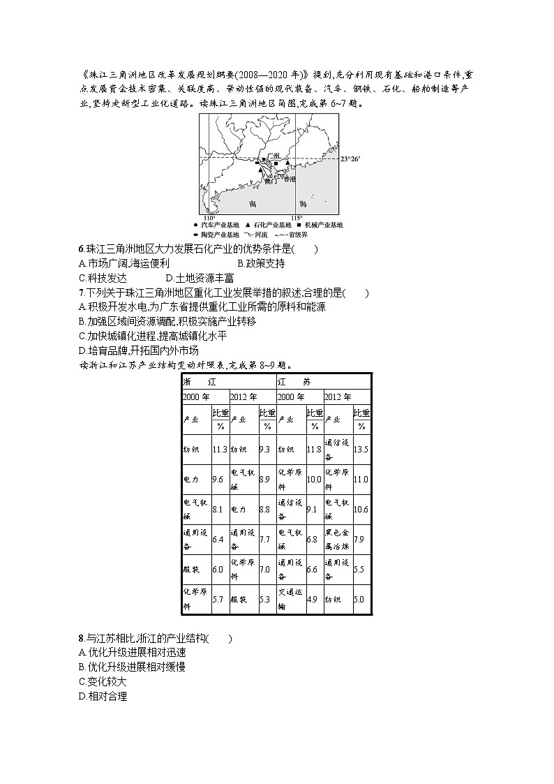 【新版】高考地理湘教版一轮复习课时练29　大都市的辐射功能——以我国上海为例+产业转型地区的结构优化——以美国休斯敦为例（含解析）02