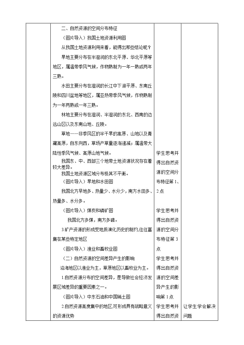 高中地理人教版 (2019) 选择性必修3　1.2自然资源及其利用 第2课时 教学设计03