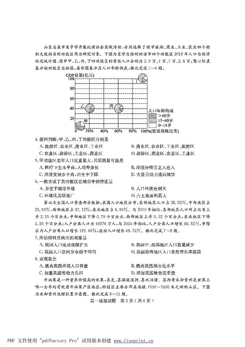 2020-2021学年山东省临沂市兰山区高一下学期期末考试地理试题 PDF版含答案02