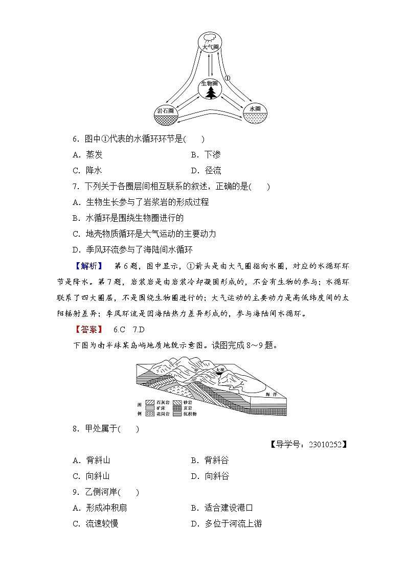 高中地理人教版必修一模块综合测评 Word版含解析第3页