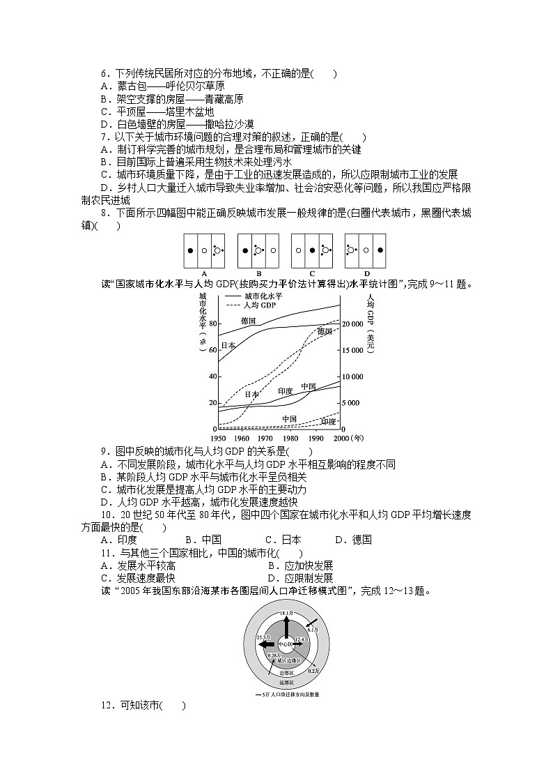 高二地理人教版选修4章末检测：第一章　城乡发展与城市化第2页