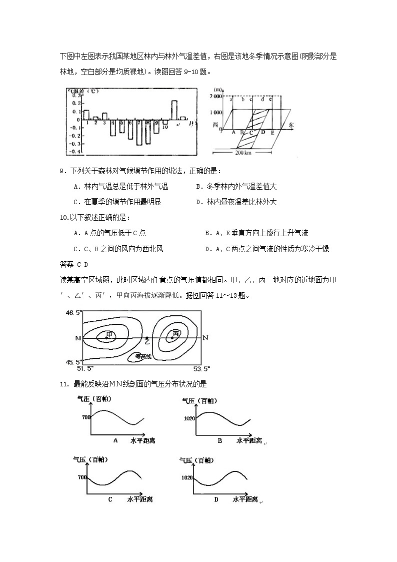 必修一同步练习：2.1《冷热不均引起大气运动》3 Word版含答案03