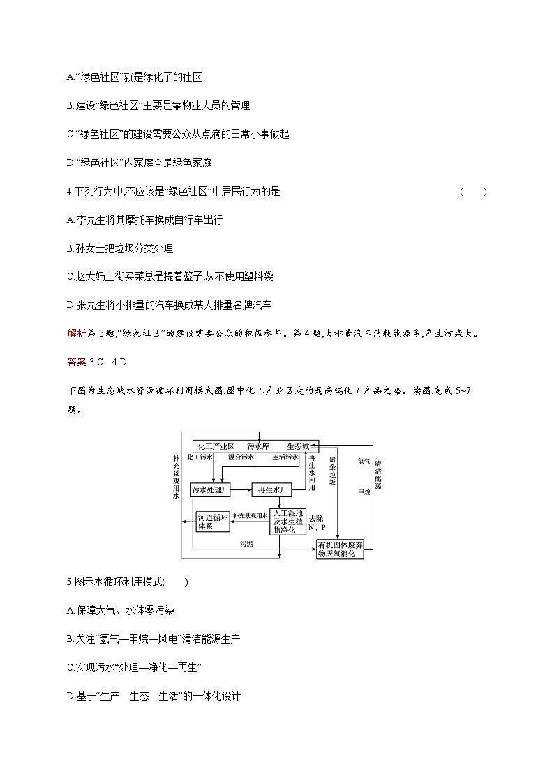 第一单元　单元活动　践行绿色发展 同步练习-鲁教版（2019）高中地理选择性必修302
