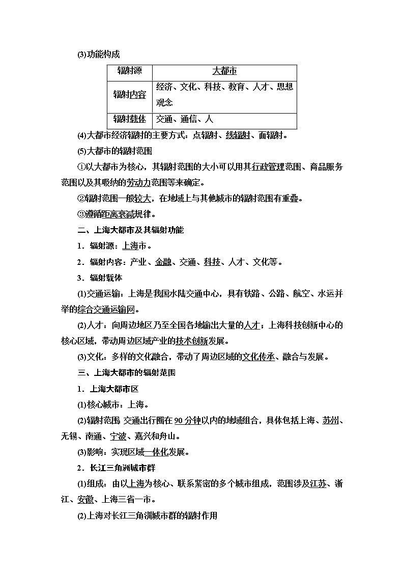第2章 第1节　上海大都市的辐射功能 学案-中图版（2019）选择性必修二高中地理02