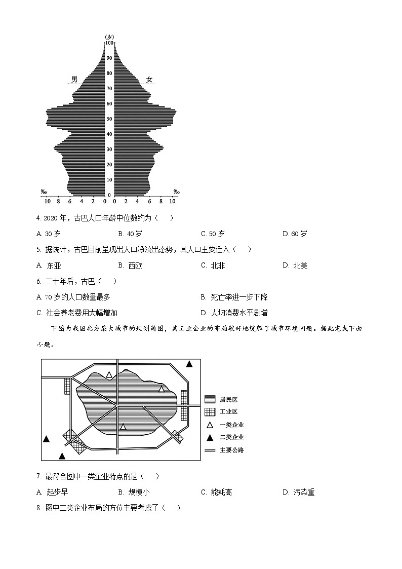 广东省茂名市2020-2021学年高二下学期期末考试地理试题 Word版含答案02