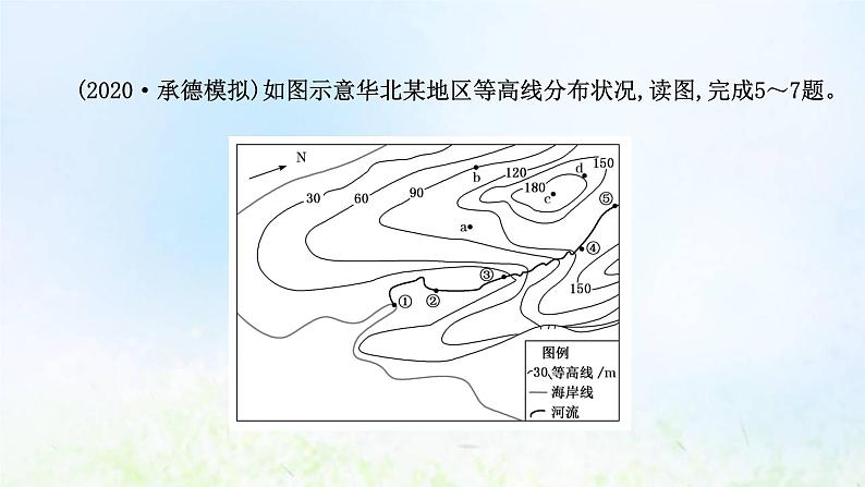 高考地理一轮复习课时作业二等高线地形图和地形剖面图课件新人教版第8页