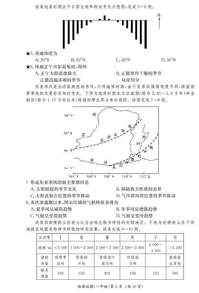 地理试题第2页