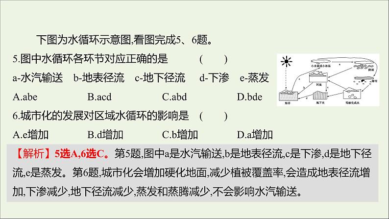 2021_2022学年新教材高中地理第二单元从地球圈层看地表环境第二节第3课时水循环课时评价课件鲁教版必修1第6页