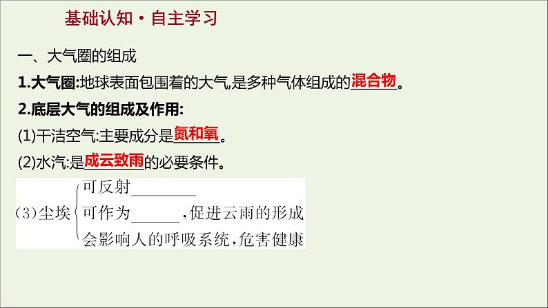 2021_2022学年新教材高中地理第二单元从地球圈层看地表环境第一节第1课时大气圈的组成与结构课件鲁教版必修1第3页