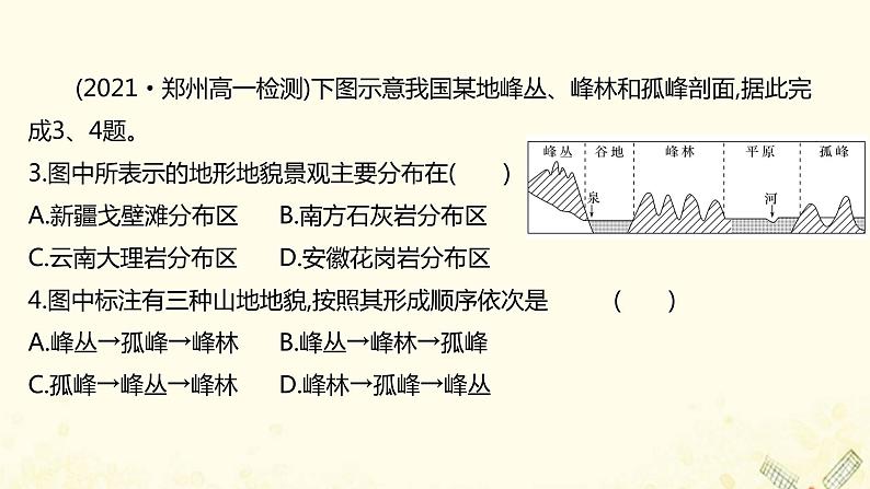 2021_2022学年新教材高中地理第三单元从圈层作用看地貌与土壤单元评价课件鲁教版必修1第4页