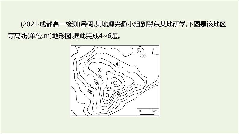 2021_2022学年新教材高中地理第三单元从圈层作用看地貌与土壤单元活动学用地形图探究地貌特征课时评价课件鲁教版必修1第7页