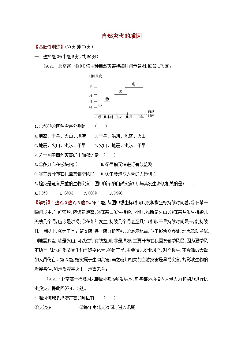 高中地理第四单元从人地作用看自然灾害课件+学案+课时评价+单元评价打包16套鲁教版必修101