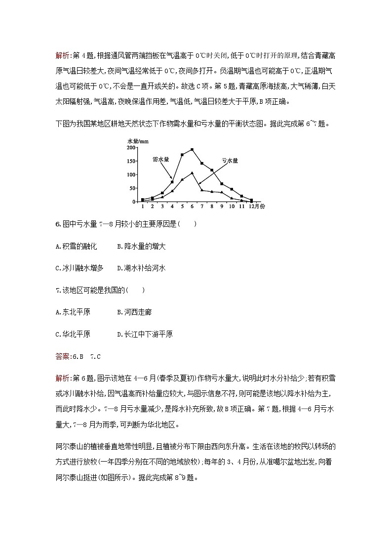 高考地理一轮复习考点规范练40中国地理分区含解析新人教版第3页