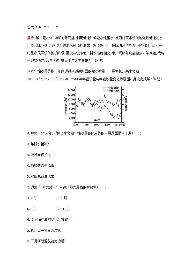 高考地理一轮复习考点规范练10自然界的水循环和水资源的合理利用含解析新人教版02
