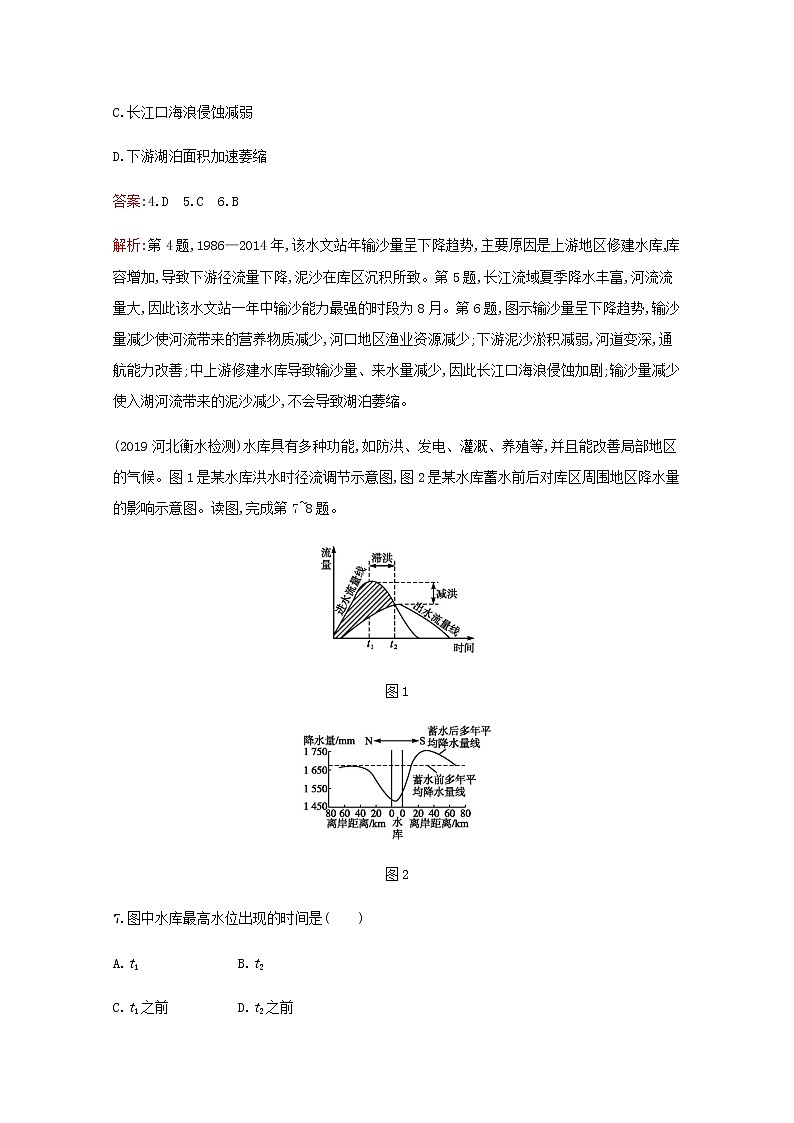 高考地理一轮复习考点规范练10自然界的水循环和水资源的合理利用含解析新人教版03